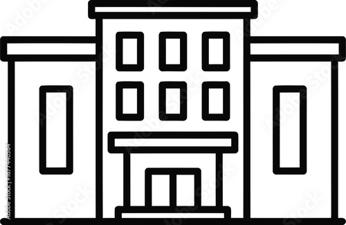 Illustration of a building facade, showcasing architectural design