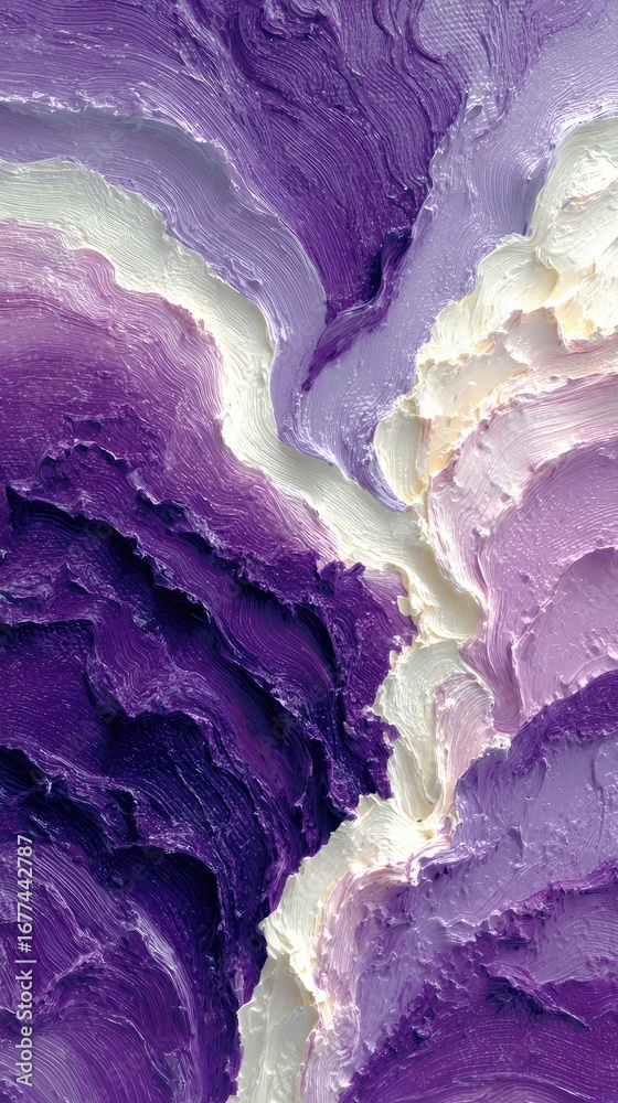 Obraz premium Abstract paint swirls of purple and cream