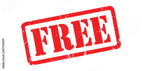 Distressed Red FREE Stamp for Promotions and Product Offers A Bold Declaration of No Cost on Merchandise
