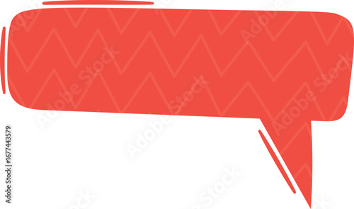 Red rectangle speech bubble vector illustration