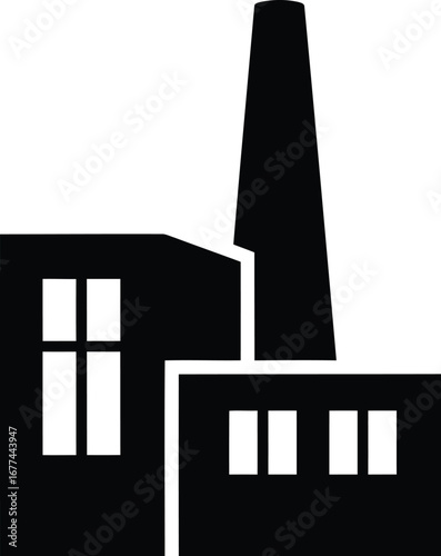Illustration of a factory with a chimney in a simple style