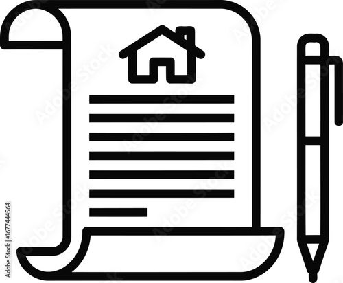 Illustration of a real estate contract with a pen