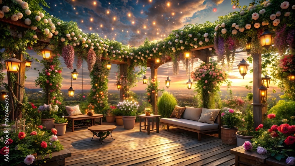 Obraz premium magical rooftop