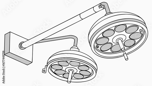 drawing of an operating room lamp