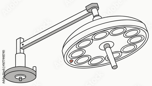 drawing of an operating room lamp