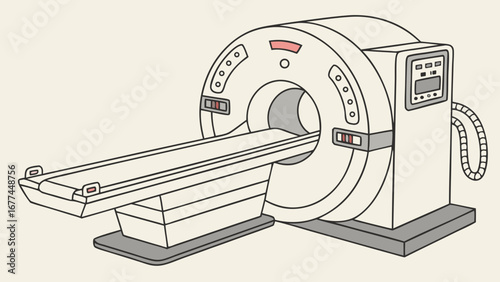 medical ilustrarion of a ct scan machine