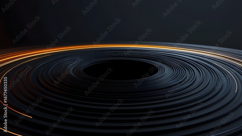Fototapeta premium Abstract Swirling Pattern with Light Trails in Dark Background