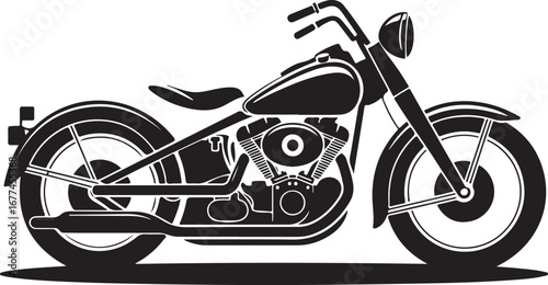 Classic Motorcycle Silhouette Vector Illustration A Timeless Symbol of Freedom and Adventure on the Open Road