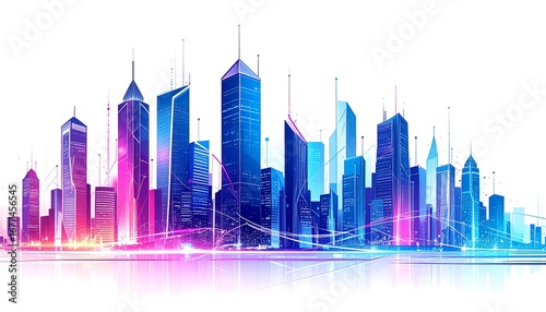 Futuristic city skyline