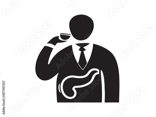 Professional Gastroenterologist Doctor Stomach Icon for Medical Health Care Vector