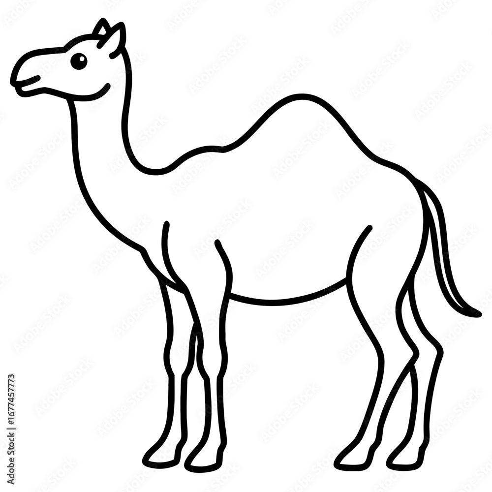 Fototapeta premium Minimal Camel Line Illustration