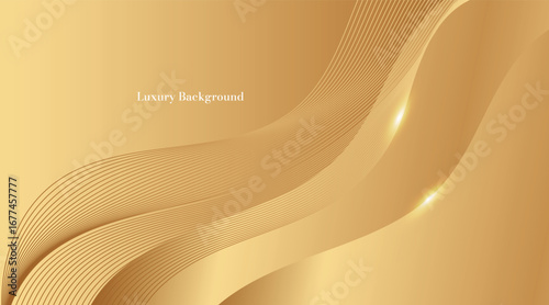 Luxury Cream Background with gold line and shiny