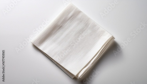 single pristine paper napkin against a white backdrop