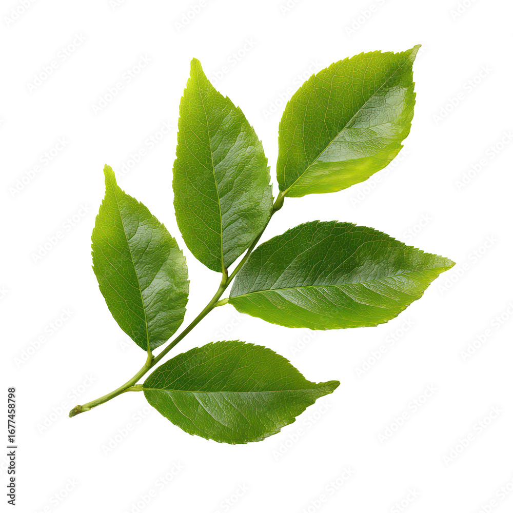 Obraz premium Green leaves isolated on transparent background