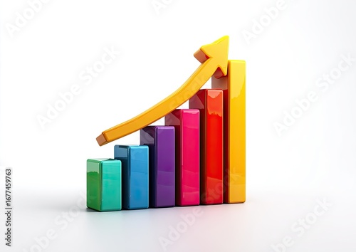 Free Download Colorful bar graph with upward trend (5) - GFXLoad