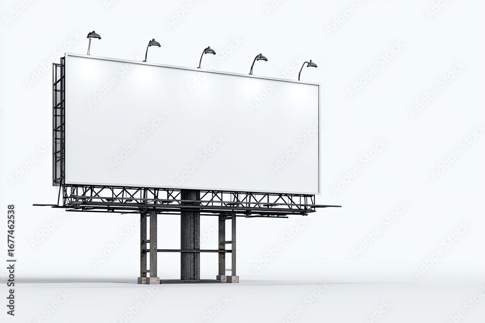 Obraz premium Blank billboard on white background. 3D render