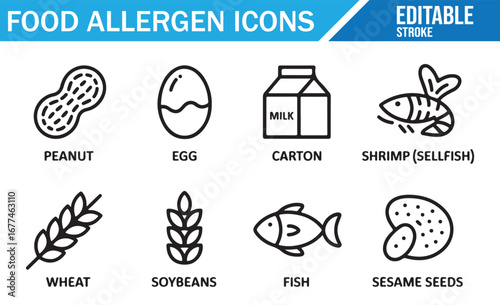 Editable Icons for Food Labeling and Allergen Awareness