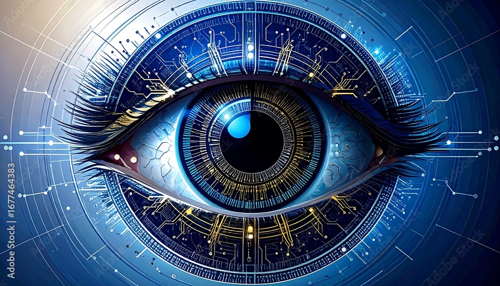 Obraz premium Futuristic eye with circuit design