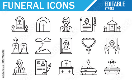 Icon Collection for Burial and Cemetery Remembrance