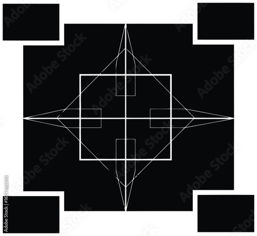 Vector art of abstract geometric design with squares and lines on a for modern aesthetics