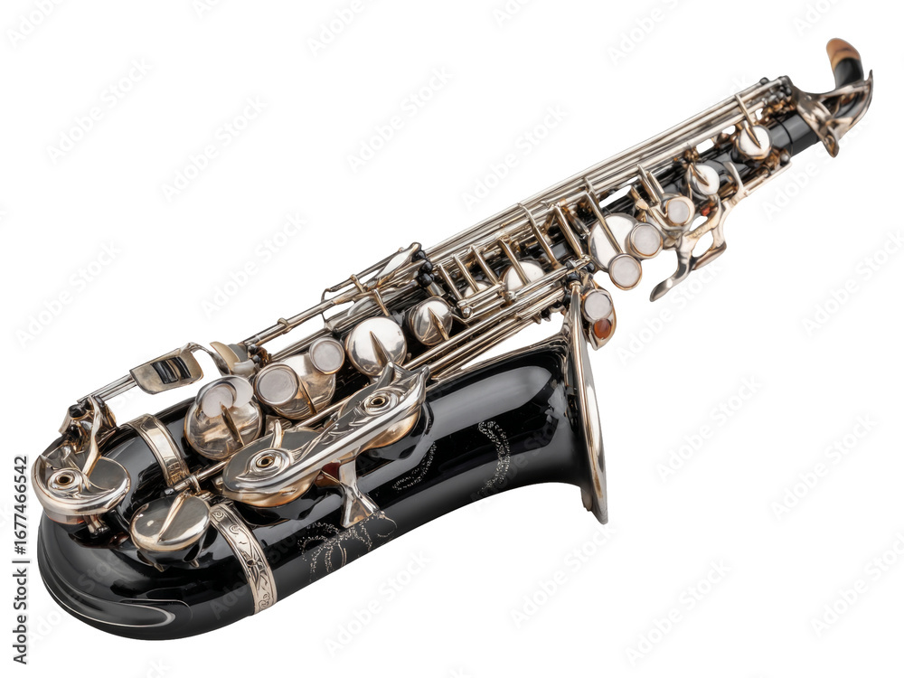 Fototapeta premium Isolated Saxophone on Transparent Background for Creative Projects