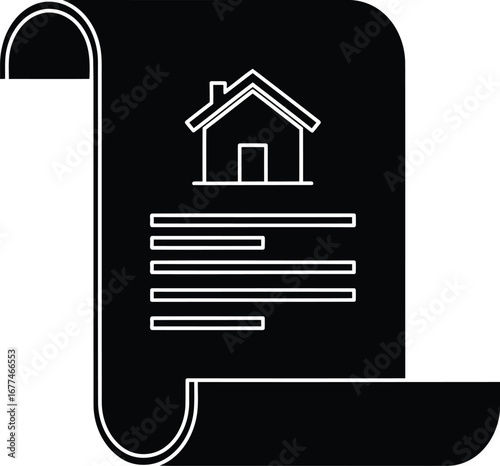 Illustration of a property document with a house symbol