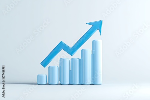 Light blue 3D bar graph with upward arrow Free Download Light blue 3D bar graph with upward arrow - GFXLoad