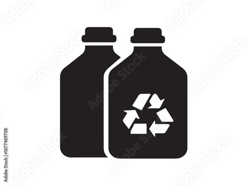 Pollution Recycle Recyclable Icon in Bold Environmental Silhouette Vector Design