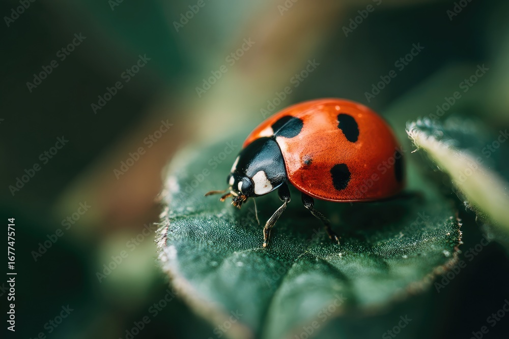 Obraz premium Ladybug on a leaf (1)