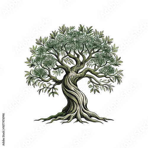 green tree isolated on white background