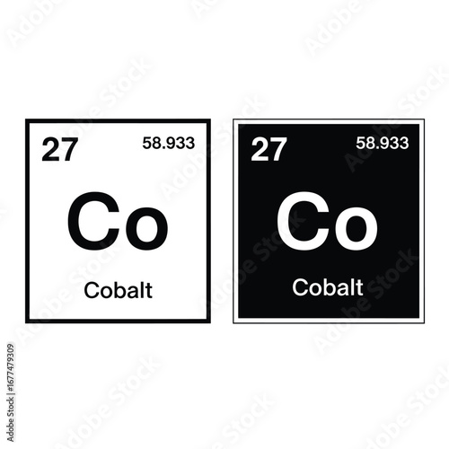 Cobalt element symbol chemistry icons
