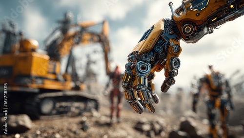 Close-up of a futuristic robotic hand