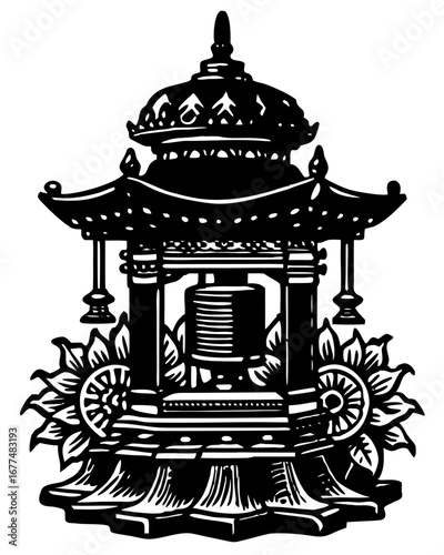 Buddhist Pagoda Lantern Art