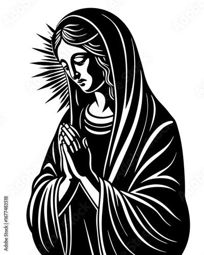 Virgin Mary Prayer Silhouette
