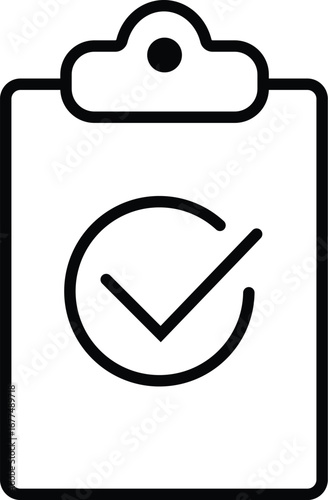 Clipboard with check mark icon and checklist illustration for office and business design