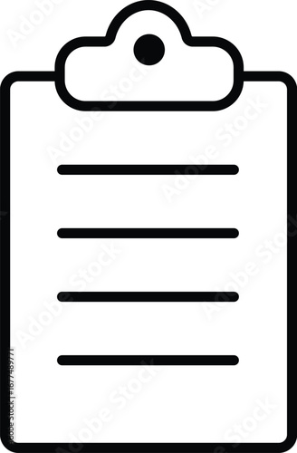 Clipboard icon vector illustration with checklist and paper document design