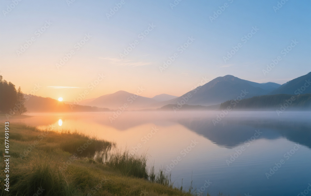 Fototapeta premium sunrise over the river