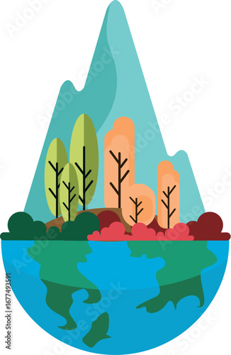 flate art mountain vector