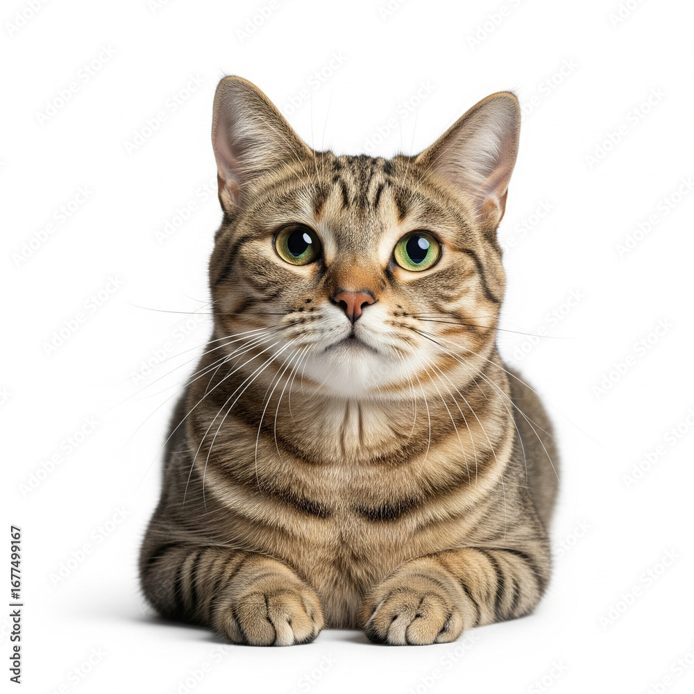 Obraz premium Charming Brown Tabby Cat Portrait