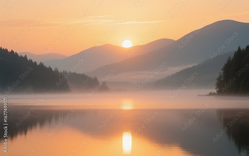 Fototapeta premium sunrise over the river