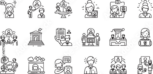 Recruitment process with interviews, candidate selection, and employee hiring for team management