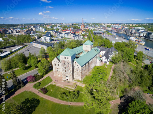 Aerial view of medieval Tur...
