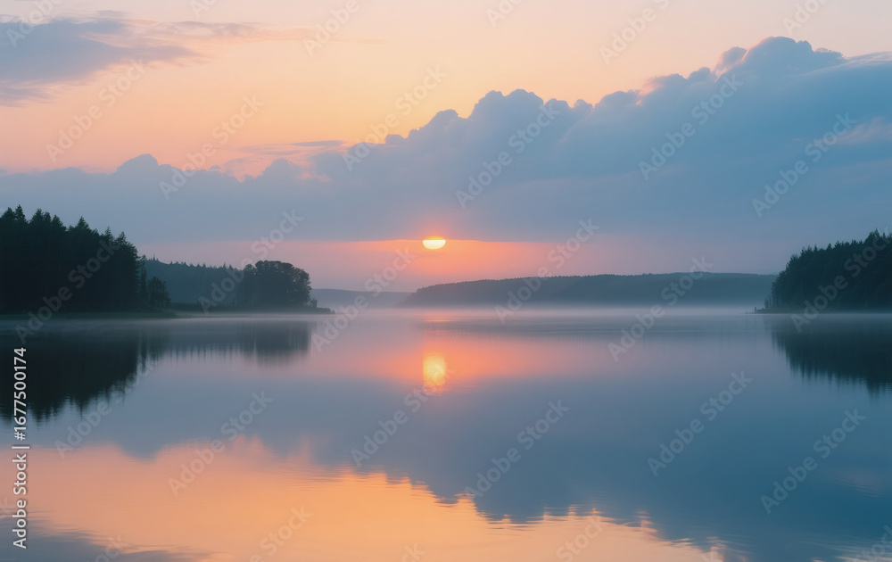 Obraz premium sunrise over the river