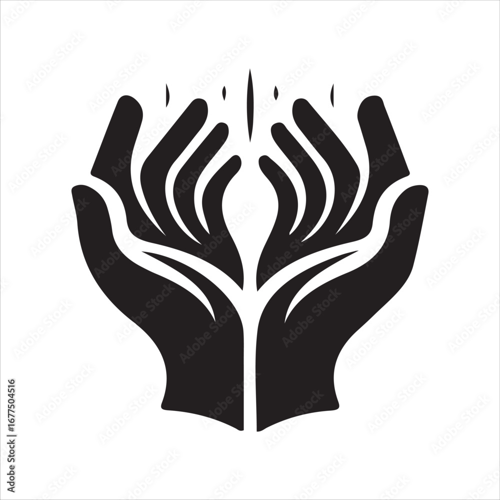 Obraz premium Hand vector art black and white