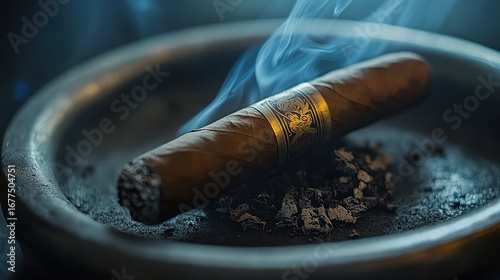 High-resolution detailed image of cigar smoke rising