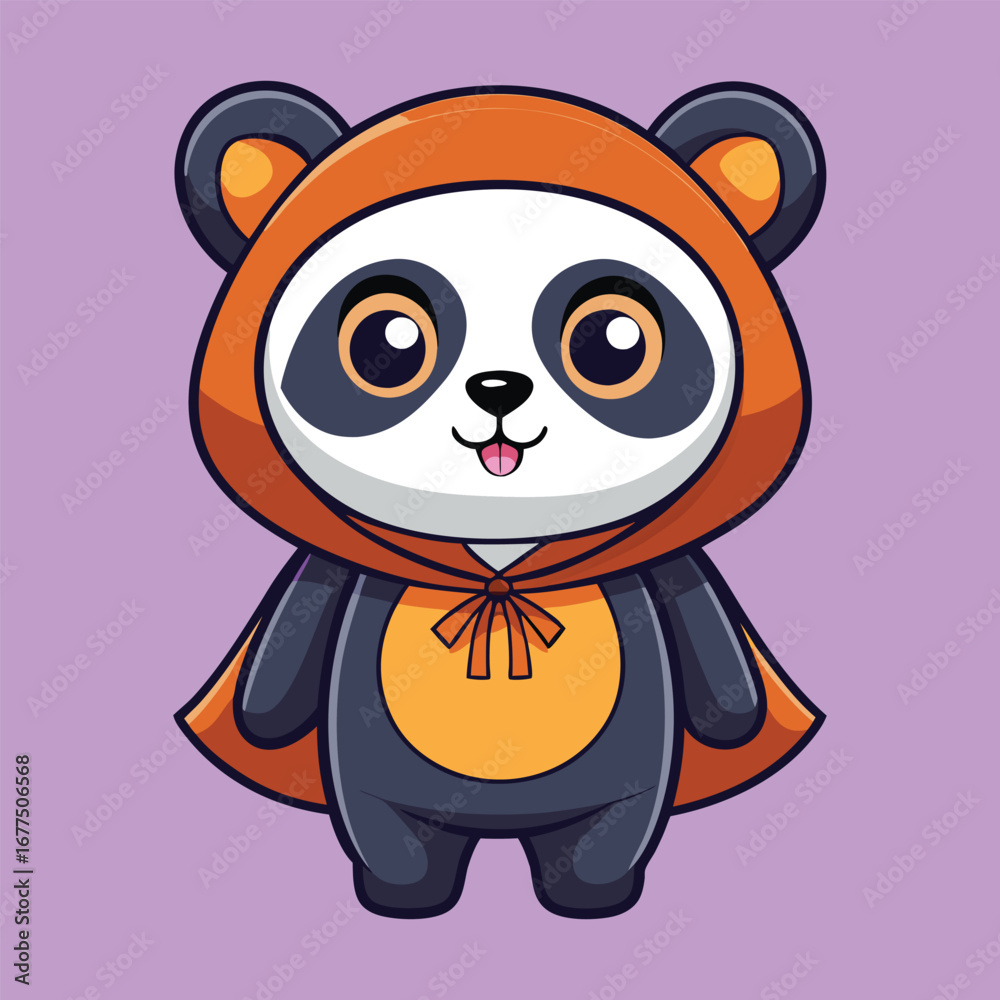 Fototapeta premium cute panda ready to halloween