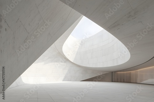 Origami-Inspired Modern Museum with White Concrete and Geometric Design