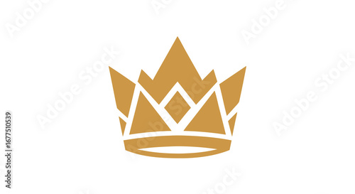 Golden crown emblem symbolizing leadership, success, and regal authority in a modern design