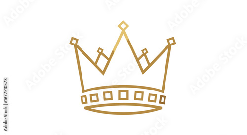 Elegant golden crown symbol representing royalty leadership and success in a clean modern design