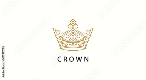 Elegant gold crown emblem symbolizes luxury, prestige, and royal quality for premium brands.